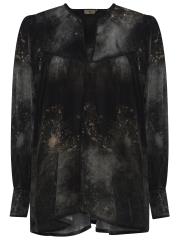 Lundgaard bluse med fine detaljer - Sort print